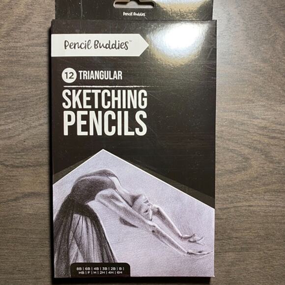 Pencil Buddies Sketch Pencils for Drawing, Triangular Drawing Pencils Set 12 Pcs - Picture 2 of 9